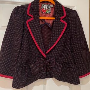 Preppy Red Blue Bow Blazer Large Legally Blonde